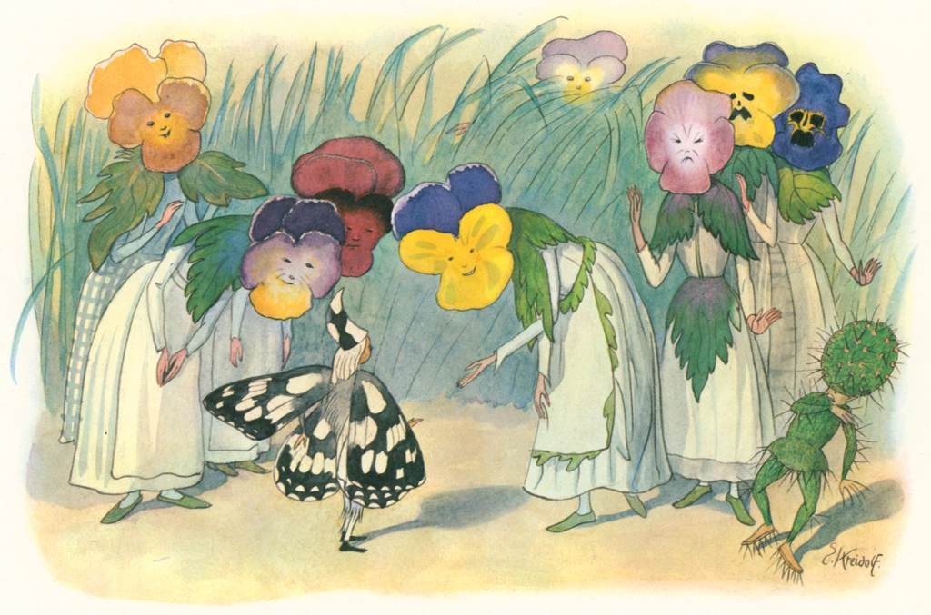 Among Pansies from “Lenzgesind” by Ernst Kreidolf | from NorthSouth Books