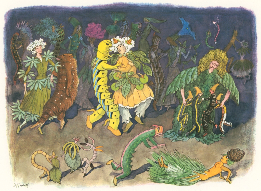 Caterpillars’ Dance from “Lenzgesind” by Ernst Kreidolf | from NorthSouth Books