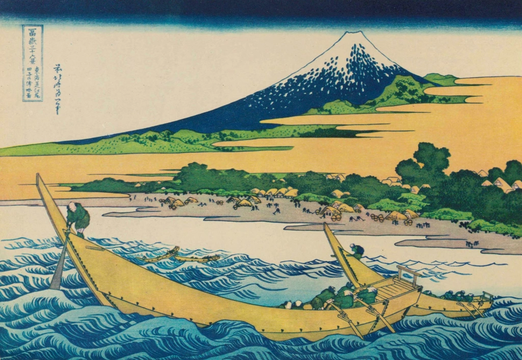 Thirty-Six Views of Mount Fuji: Sketch of Tago Bay, Ejiri Along the Tōkaidō by Katsushika Hokusai (circa 1830) | from Master Pieces of the World Hokusai 36 Views of Mount Fuji