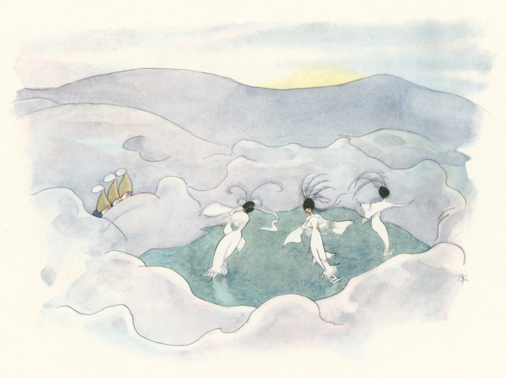 Nixies on Ice from “Winter’s Tale” by Ernst Kreidolf | from Fukuinkan Shoten