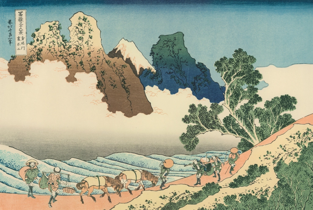 Thirty-Six Views of Mount Fuji: The Back of Fuji from the Minobu River by Katsushika Hokusai (circa 1830) | from Complete Collection of Ukiyo-e Prints, Separate Volume II