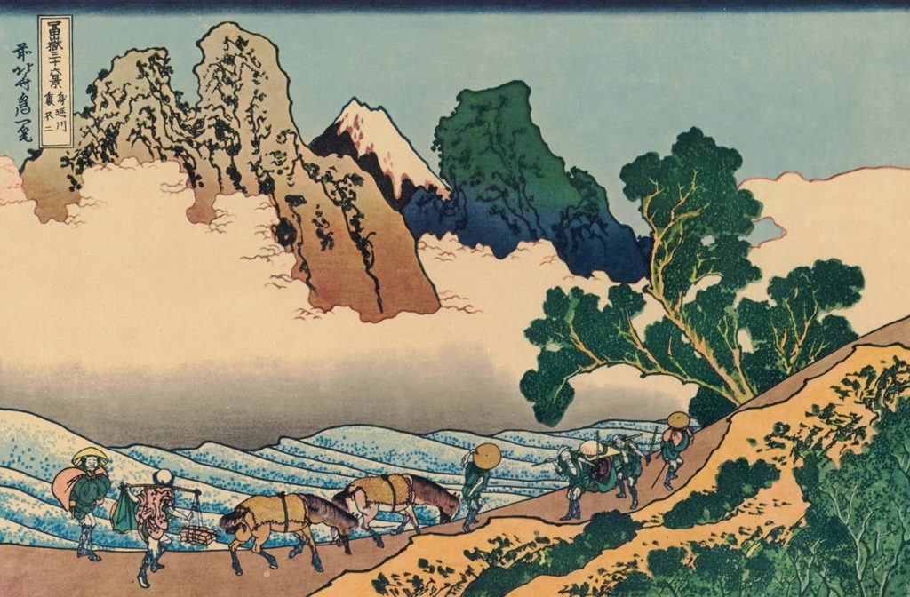 Thirty-Six Views of Mount Fuji: The Back of Fuji from the Minobu River by Katsushika Hokusai (circa 1830) | from Fugaku Sanjūrokkei