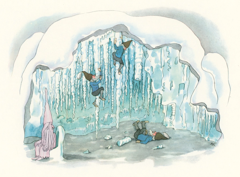 In the Ice Grotto from “Winter’s Tale” by Ernst Kreidolf | from Fukuinkan Shoten