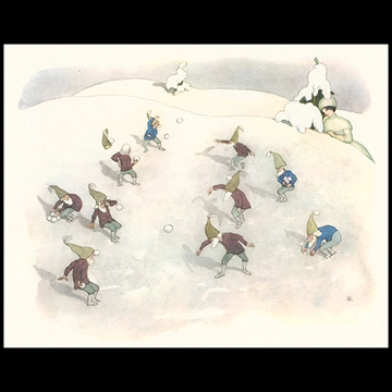 Snowball Fight from “Winter’s Tale” by Ernst Kreidolf