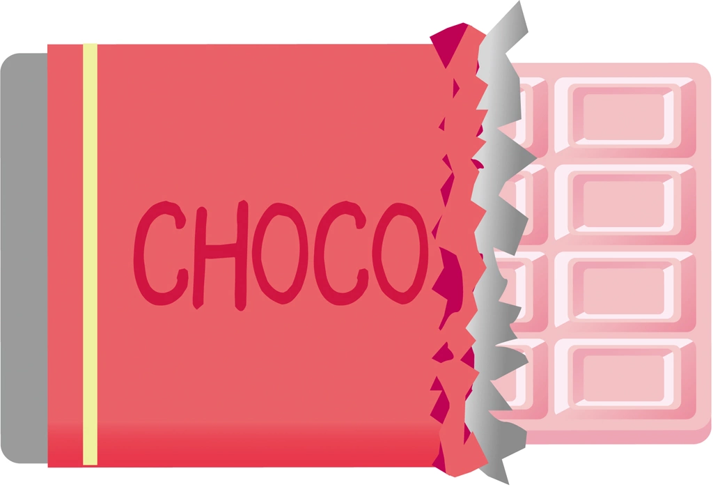 Set of 4 Strawberry and White Chocolate Bar Illustrations and Vectors | Package and Strawberry Chocolate