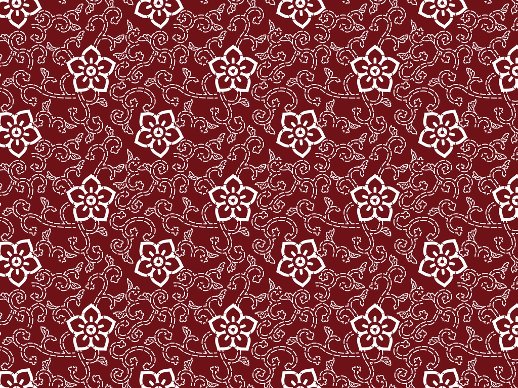 Set of 6 Vine and Flower Pattern Background Illustrations and Vectors | White and Red