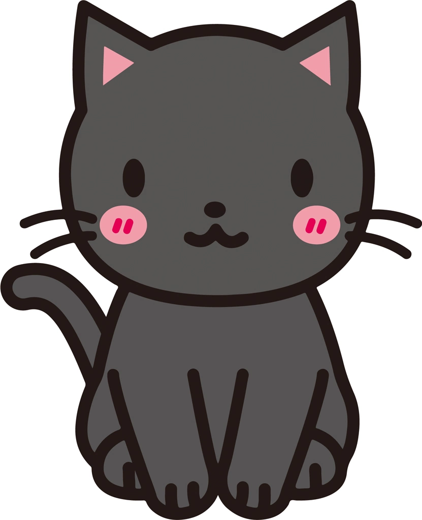 Set of 3 A Sitting Cat Illustrations and Vectors | Black Cat