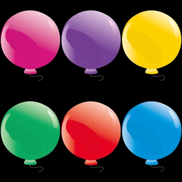 Set of 6 Round Balloon Illustrations and Vectors