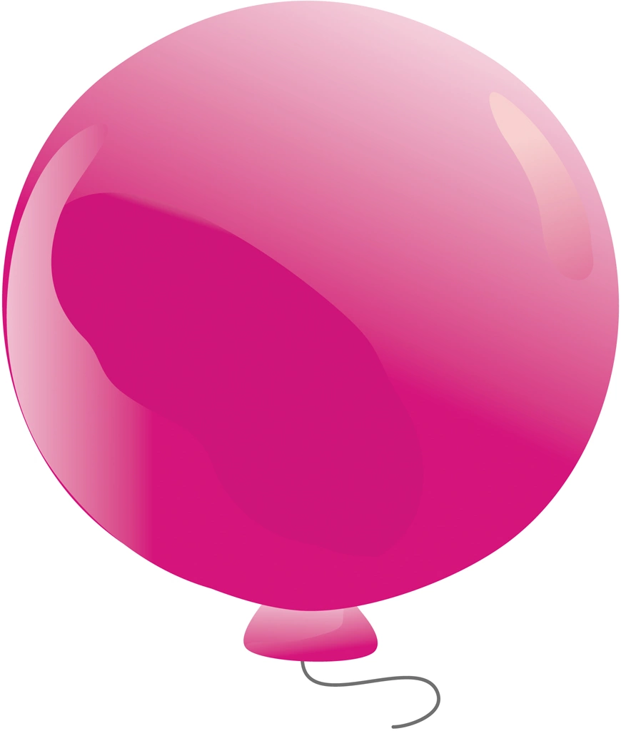 Set of 6 Round Balloon Illustrations and Vectors | Pink