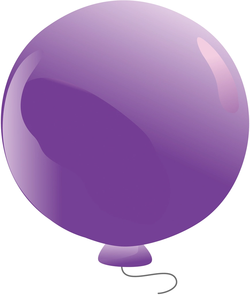 Set of 6 Round Balloon Illustrations and Vectors | Purple