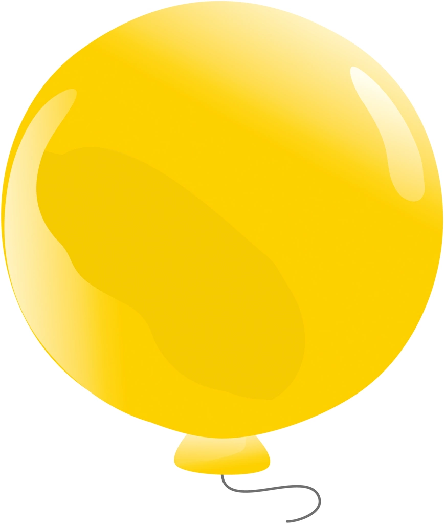 Set of 6 Round Balloon Illustrations and Vectors | Yellow