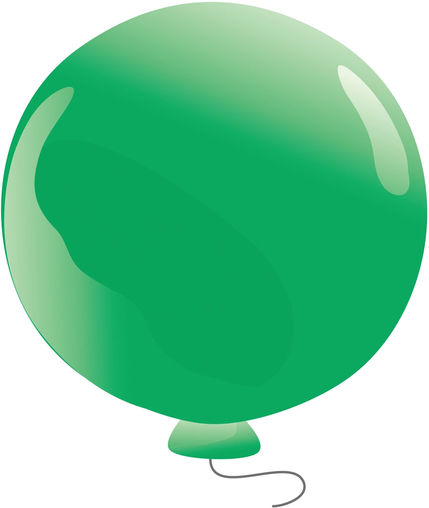 Set of 6 Round Balloon Illustrations and Vectors | Green