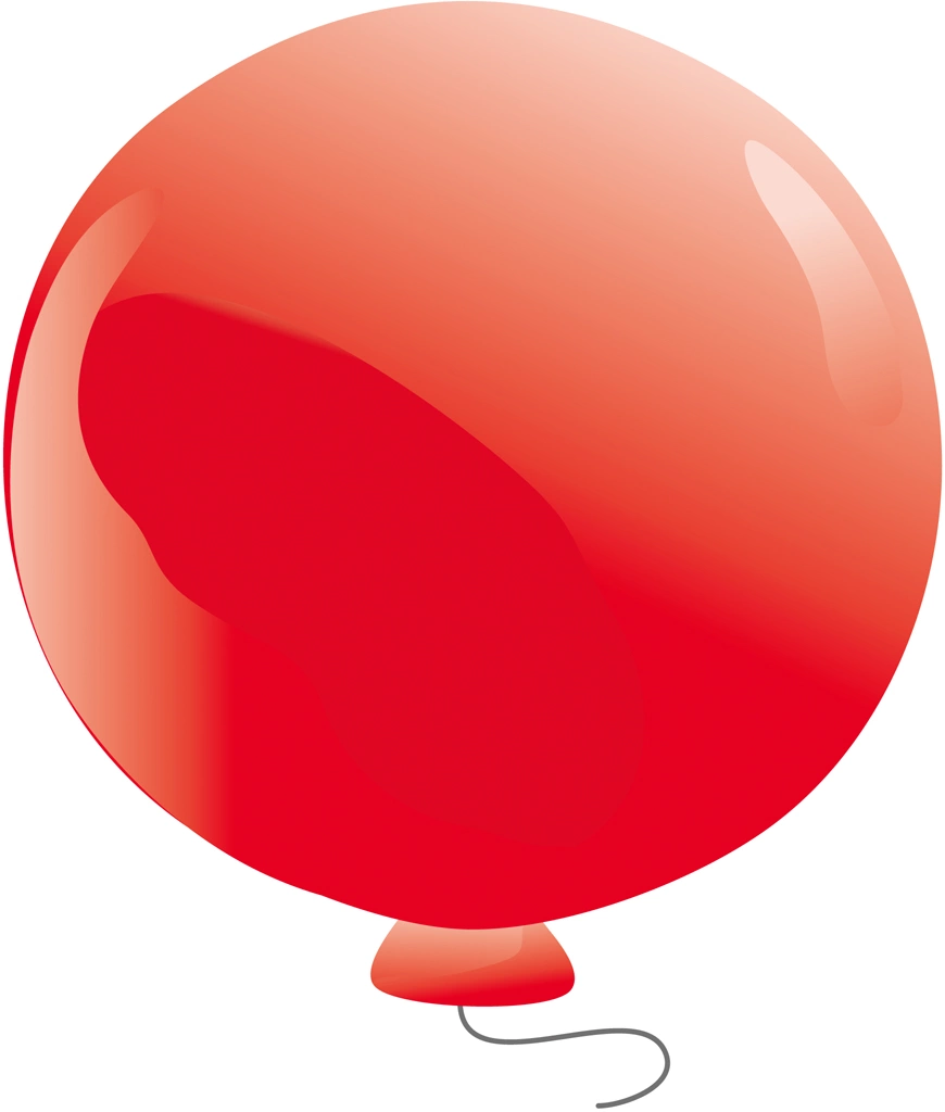 Set of 6 Round Balloon Illustrations and Vectors | Red