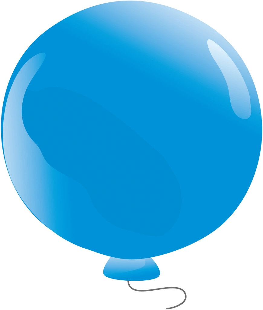 Set of 6 Round Balloon Illustrations and Vectors | Light Blue