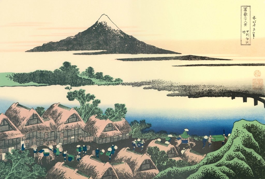 Thirty-Six Views of Mount Fuji: Dawn at Isawa in Kai Province by Katsushika Hokusai (circa 1830) | from Complete Collection of Ukiyo-e Prints, Separate Volume II