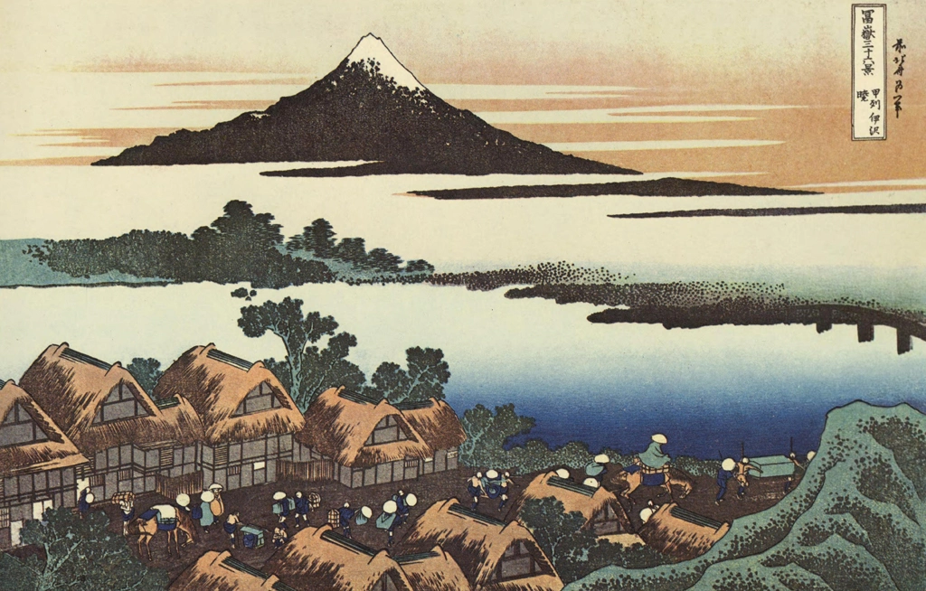 Thirty-Six Views of Mount Fuji: Dawn at Isawa in Kai Province by Katsushika Hokusai (circa 1830) | from Ukiyo-e Masterpiece Selection: Hokusai I