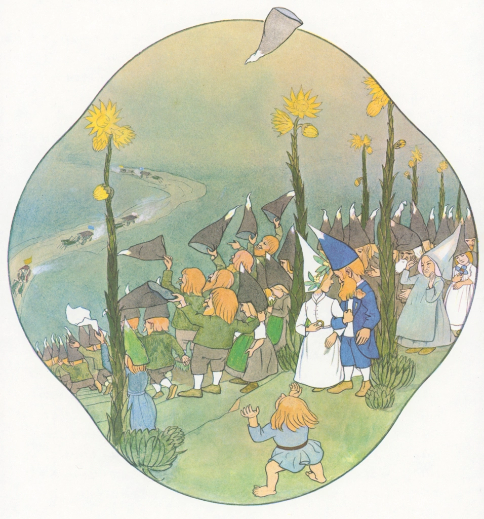 The Wedding Procession from “Meadow Dwarfs” by Ernst Kreidolf | from Fukuinkan Shoten