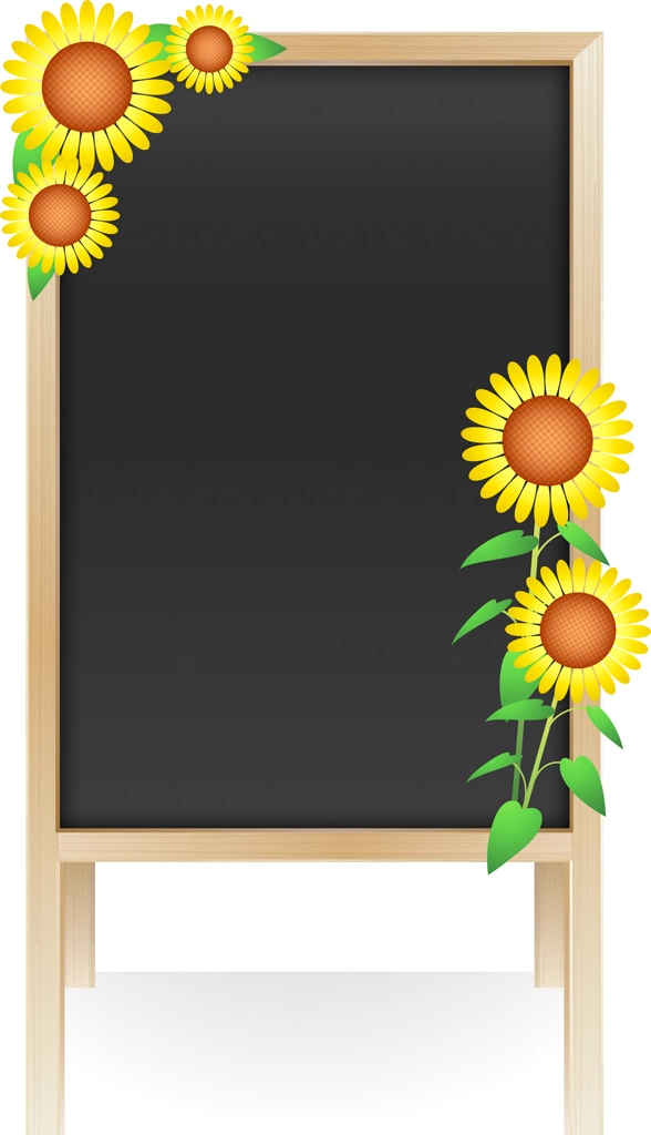 Set of 6 Decorated Standing Signboard Illustrations and Vectors | Sunflower