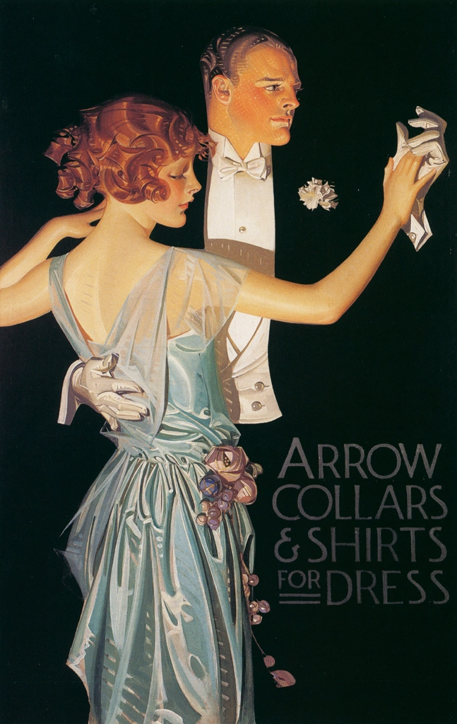 Man and Woman Dancing (Arrow Collar Advertisement) by J. C. Leyendecker (1923) | from J.C. Leyendecker: American Imagist