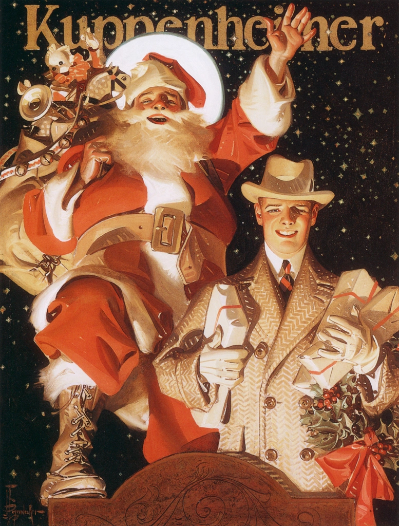 Merry Christmas (House of Kuppenheimer Advertisement) by J. C. Leyendecker (1924) | from J.C. Leyendecker: American Imagist