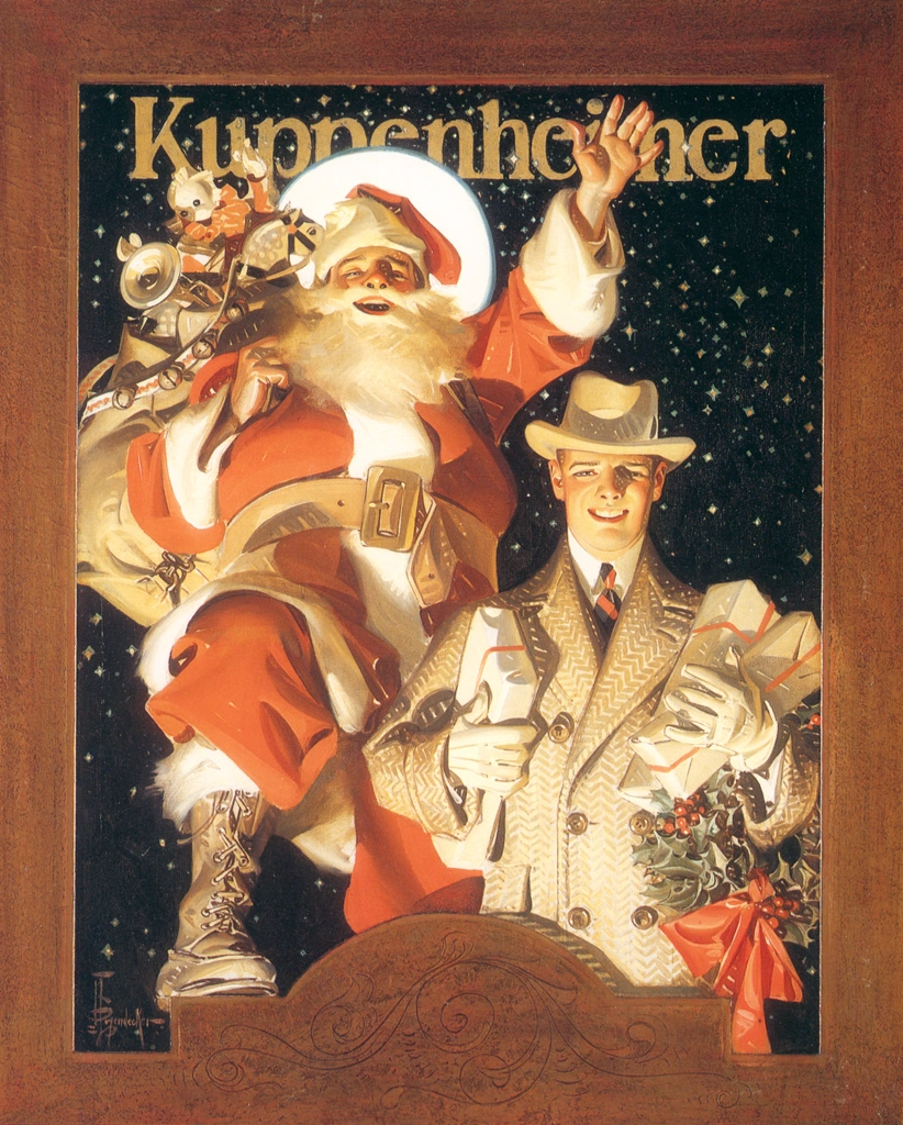 Merry Christmas (House of Kuppenheimer Advertisement) by J. C. Leyendecker (1924) | from The Great American Illustrators