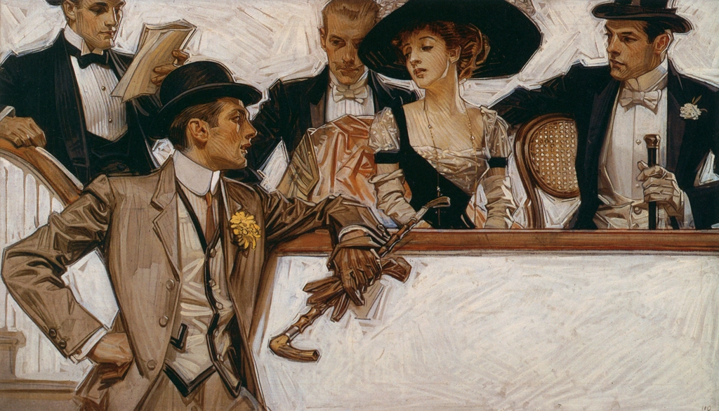 In the Stands 1 (Arrow Collar Advertisement) by J. C. Leyendecker (1913) | from J.C. Leyendecker: American Imagist