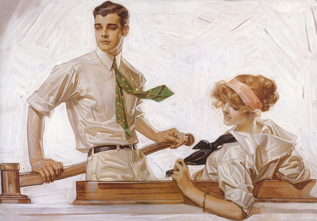 Couple in Boat by J. C. Leyendecker (1922) | from J.C. Leyendecker: American Imagist