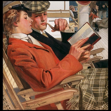 Couple on Deck Chairs by J. C. Leyendecker (1904)