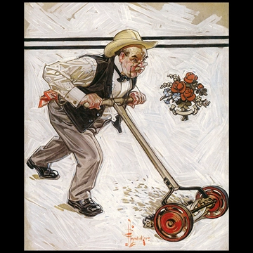 Mowing the Lawn by J. C. Leyendecker (1910)