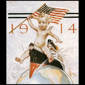 New Year’s Baby 1914 (Baby ona Boat) by J. C. Leyendecker (1914)