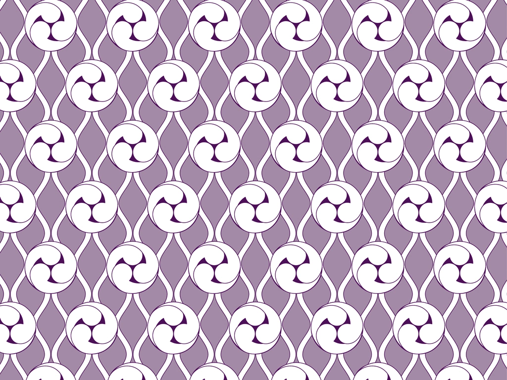 Set of 6 Left Threefold Tomoe Pattern Background Illustrations and Vectors | White and Purple