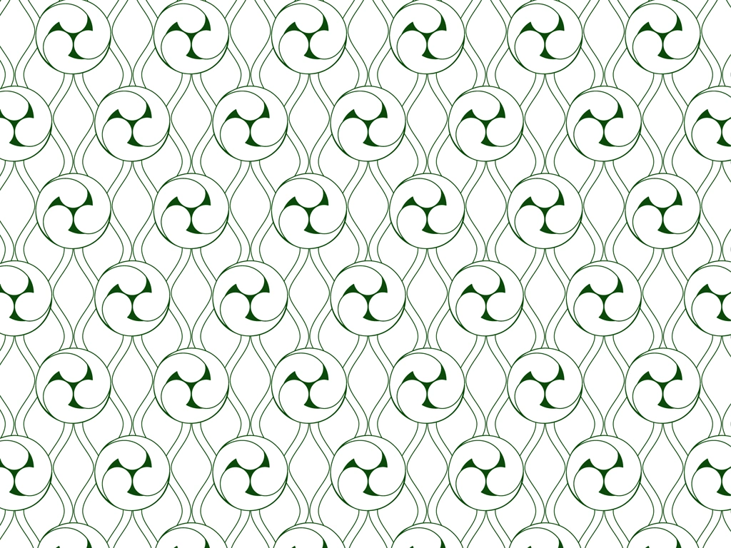 Set of 6 Left Threefold Tomoe Pattern Background Illustrations and Vectors | Green and White