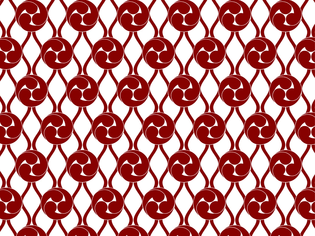 Set of 6 Left Threefold Tomoe Pattern Background Illustrations and Vectors | Red and White