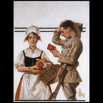 Soldier and Freanch Girl by J. C. Leyendecker (1917)