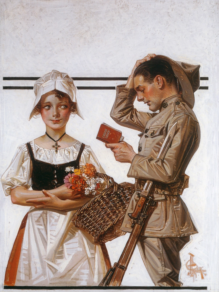 「兵士とフランス娘」 J・C・ライエンデッカー （1917年） | J.C. Leyendecker: American Imagistより