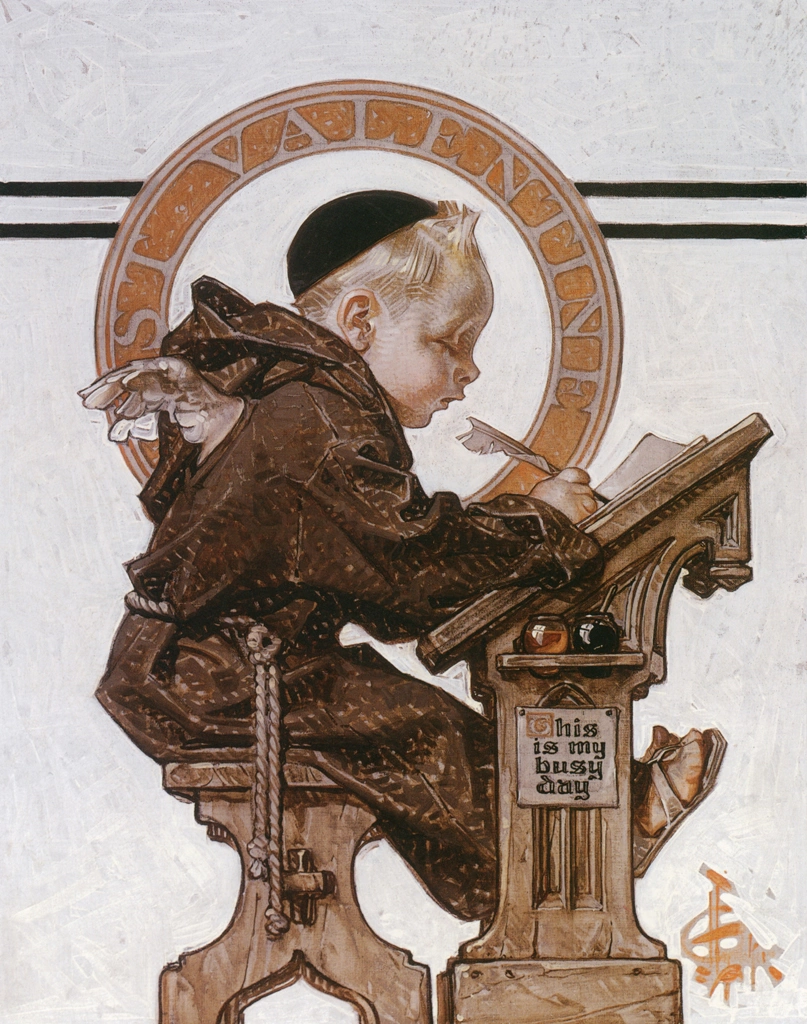 St. Valentine – This Is My Busy Day by J. C. Leyendecker (1918) | from J.C. Leyendecker: American Imagist