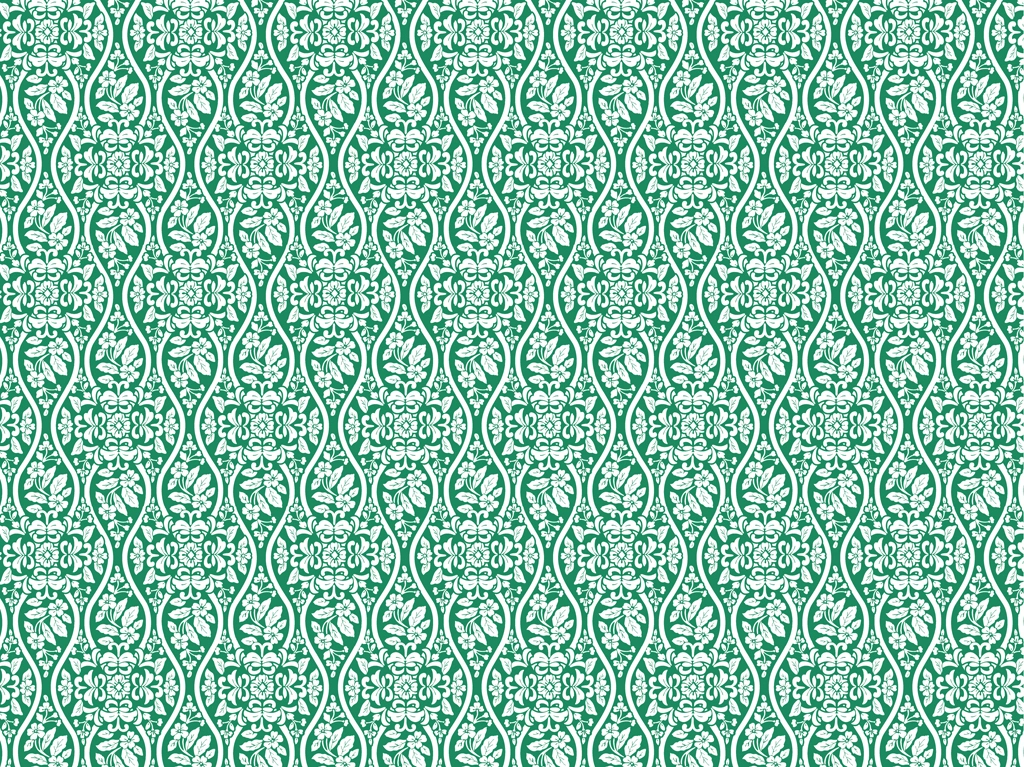 Set of 6 Plant and Tatewaku Pattern Background Illustrations and Vectors | White and Green