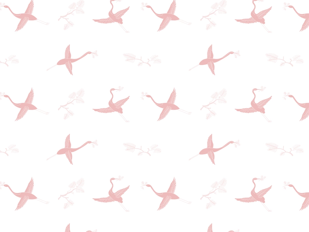 Set of 6 Crane Pattern Background Illustrations and Vectors | Pink and White