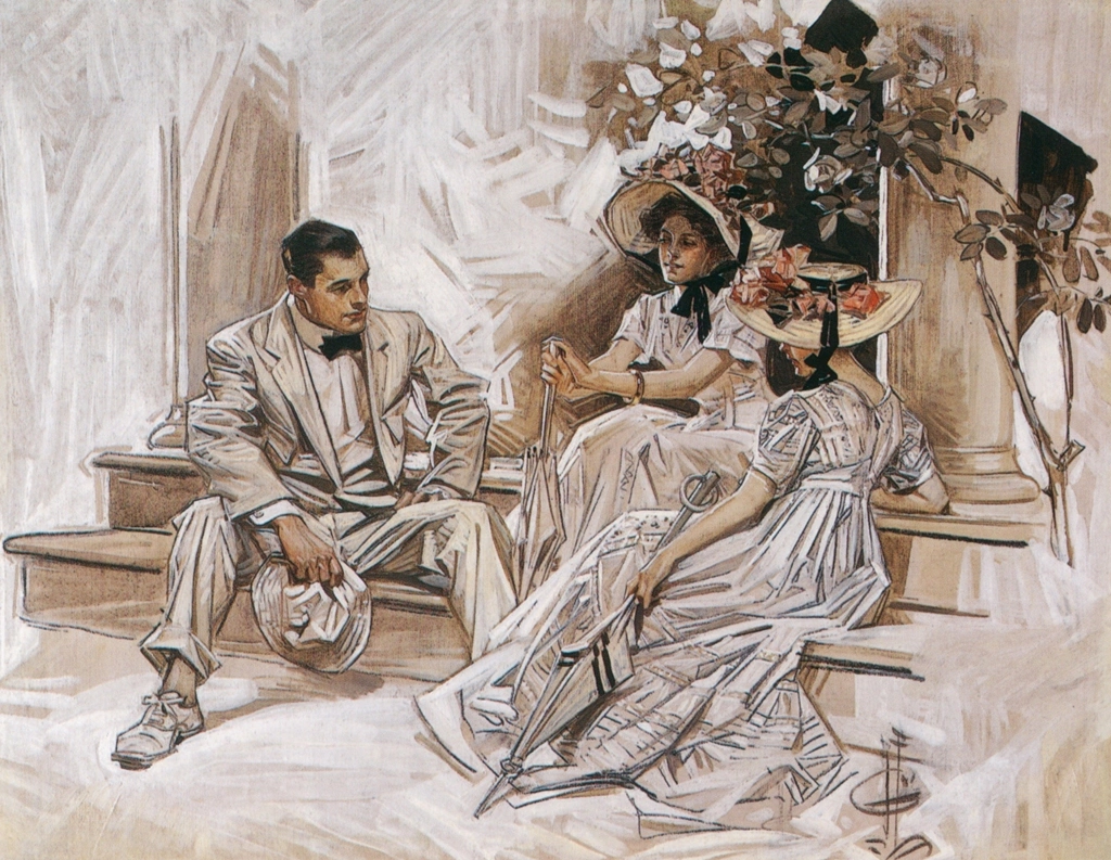 「日傘を持つ淑女たち」 J・C・ライエンデッカー （1909年） | J.C. Leyendecker: American Imagistより