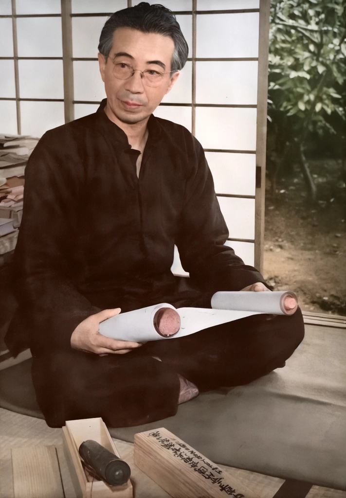 Jirō Osaragi by Shigeru Tamura | AI Colorization