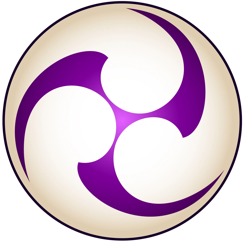 Set of 6 White Left Threefold Tomoe Illustrations and Vectors | Purple