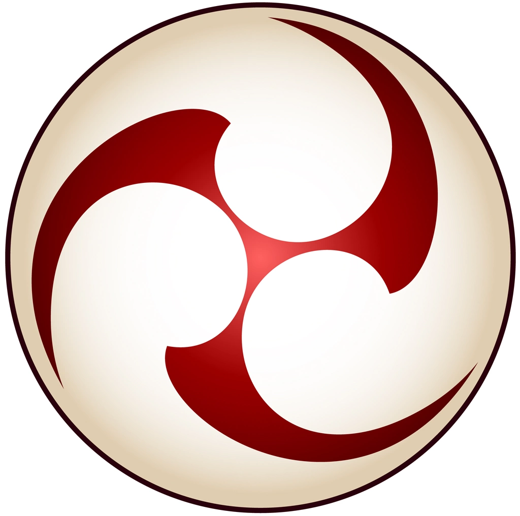 Set of 6 White Left Threefold Tomoe Illustrations and Vectors | Red