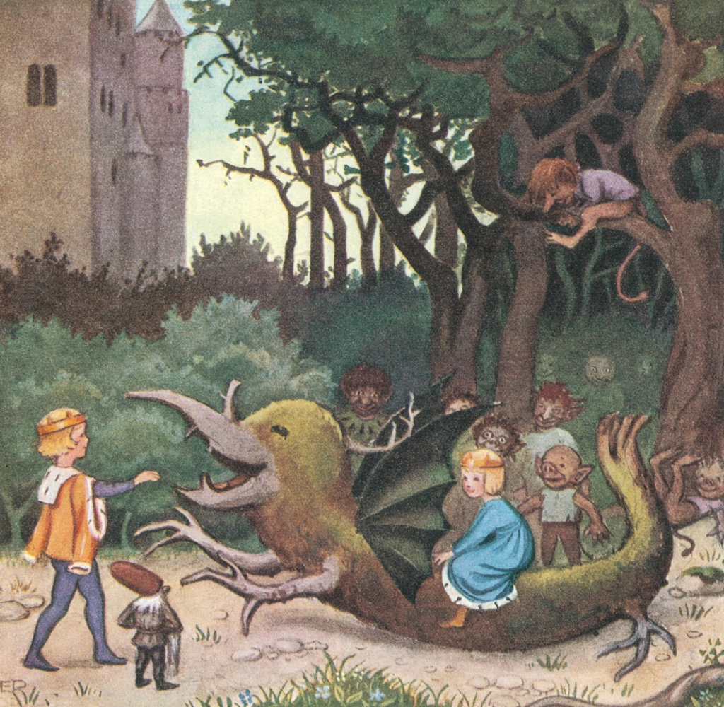Plate #14 from “The Land of Long Ago” by Elsa Beskow | The Old Tree Dragon Back to Normal
