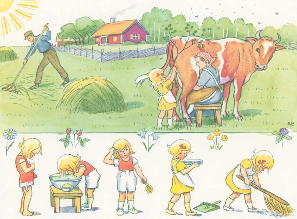 Plate #1 from “Talented Annika” by Elsa Beskow | The Farm Girl