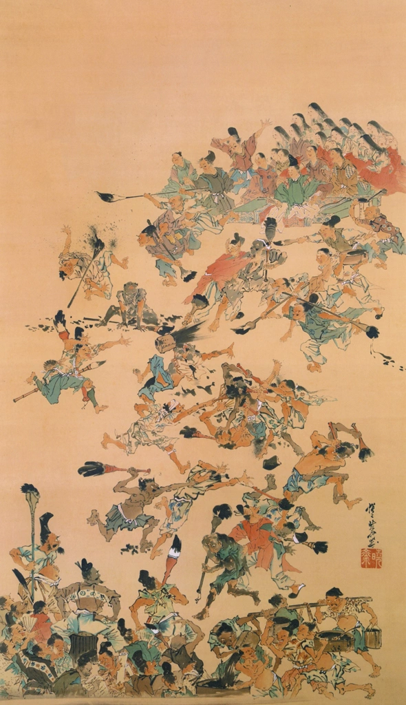 Ink battle by Kawanabe Kyōsai (1871-89) | from This is Kyōsai!: the Israel Goldman Collection