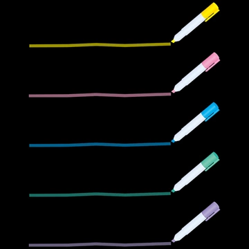 5種類の蛍光ペンの飾り罫線のイラストとベクター