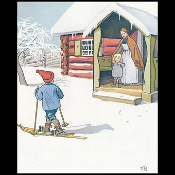 Plate #2 from “Olle’s Ski Trip” by Elsa Beskow