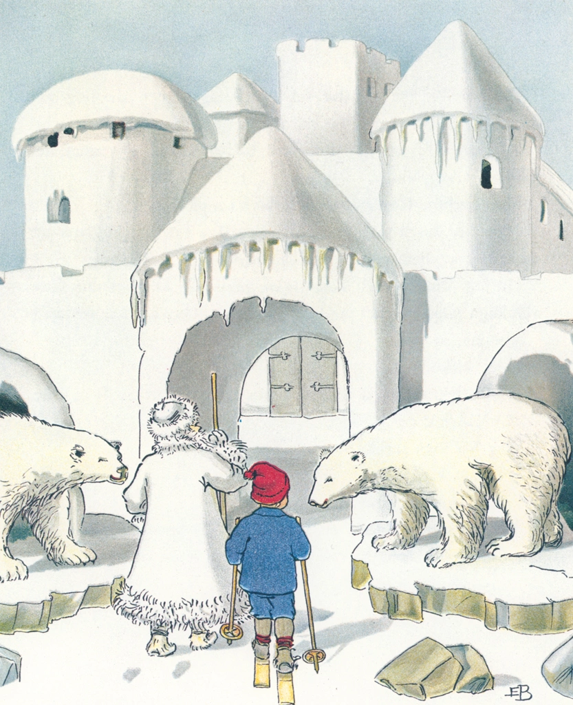 Plate #6 from “Olle’s Ski Trip” by Elsa Beskow | King Winter's Palace