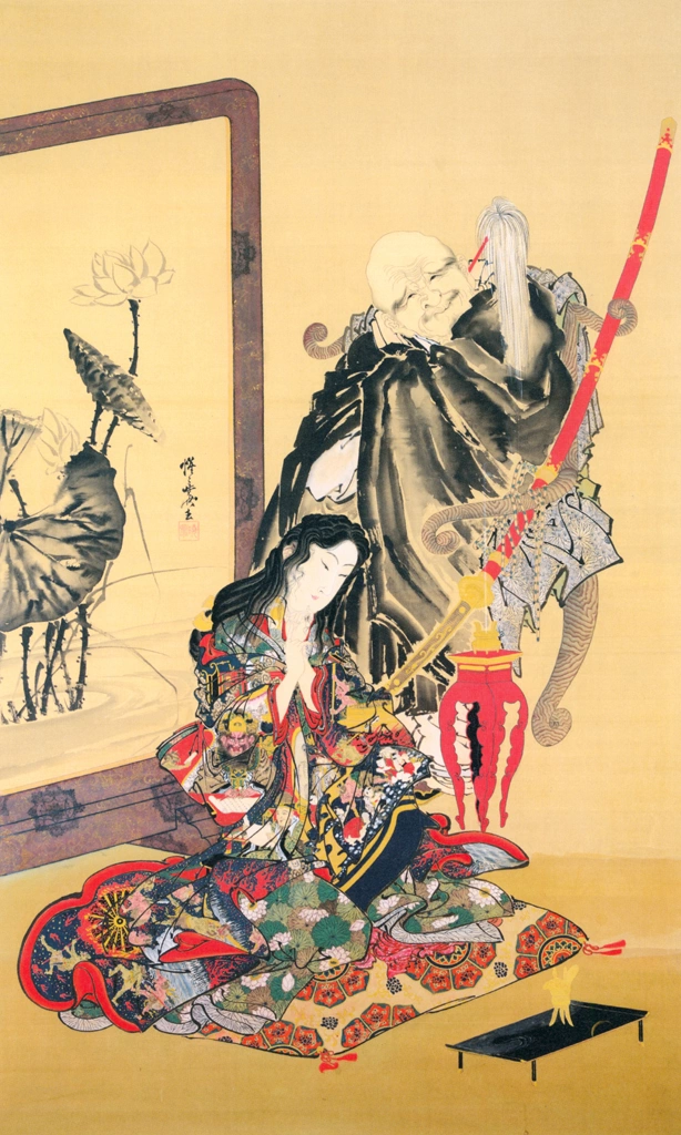 Hell Courtesan and Ikkyū by Kawanabe Kyōsai (1871-89) | from This is Kyōsai!: the Israel Goldman Collection