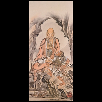 「羅漢と鬼」 河鍋暁斎 （1871-89年）
